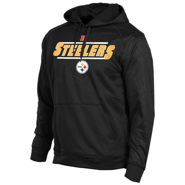Men Pittsburgh Steelers Majestic Synthetic Hoodie Sweatshirt Black